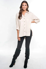 BOHEMIAN LONG SLEEVE BUTTON DOWN SHIRT