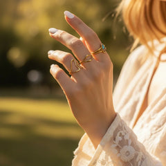 GOLD WAVY FREE SIZE RING