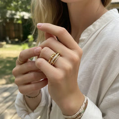 GOLDEN BOHO LAYERED RING SET