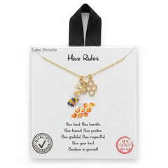 HIVE RULES GOLD BEE NECKLACE