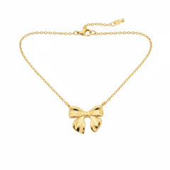 DAINTY GOLD DIPPED BOW NECKLACE
