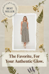 DRA RENZO MUSCLE TANK STRIPE MIDI DRESS