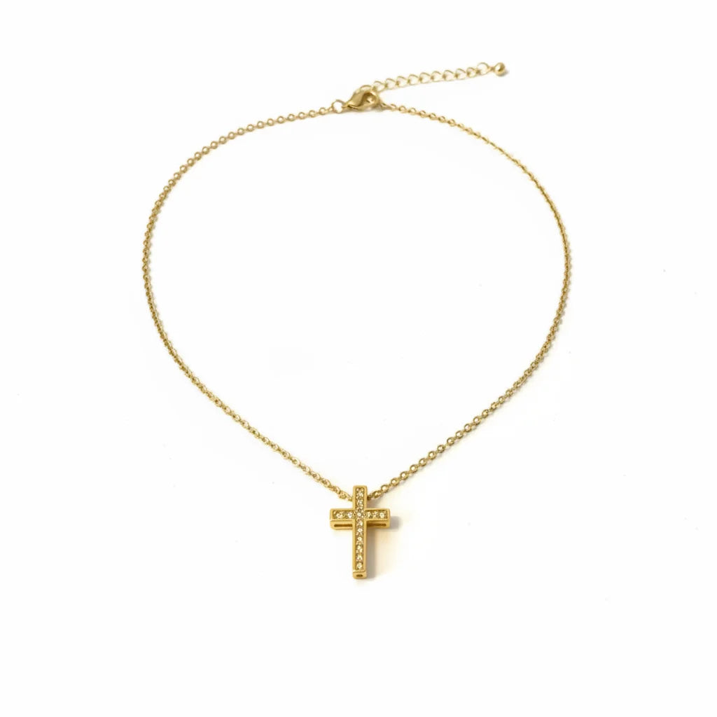 GOLD DAINTY FREE SPIRIT CROSS NECKLACE