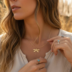 FLY DRAGONFLY GOLD NECKLACE