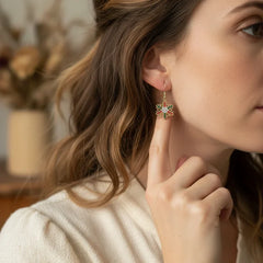 FESTIVE RHINESTONE SNOWFLAKE EARRINGS
