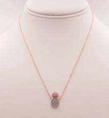 DAINTY TURQUOISE PINEAPPLE NECKLACE