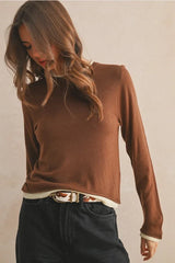 LONG SLEEVE LOOKS LATERED KNITTED TOP