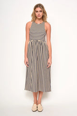 DRA RENZO MUSCLE TANK STRIPE MIDI DRESS