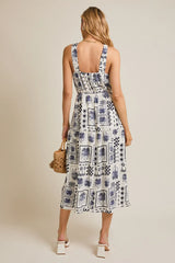 HALTER NECK ABSTRACT PRINT DRESS