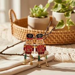 FESTIVE JEWELED NUTCRACKER DANGLE EARRINGS