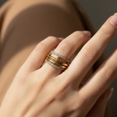 GOLDEN BOHO LAYERED RING SET