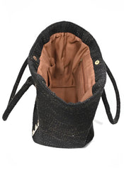 BEADED LION TOTE BAG