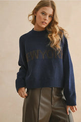 NEW YORK LETTER FRONT SWEATER