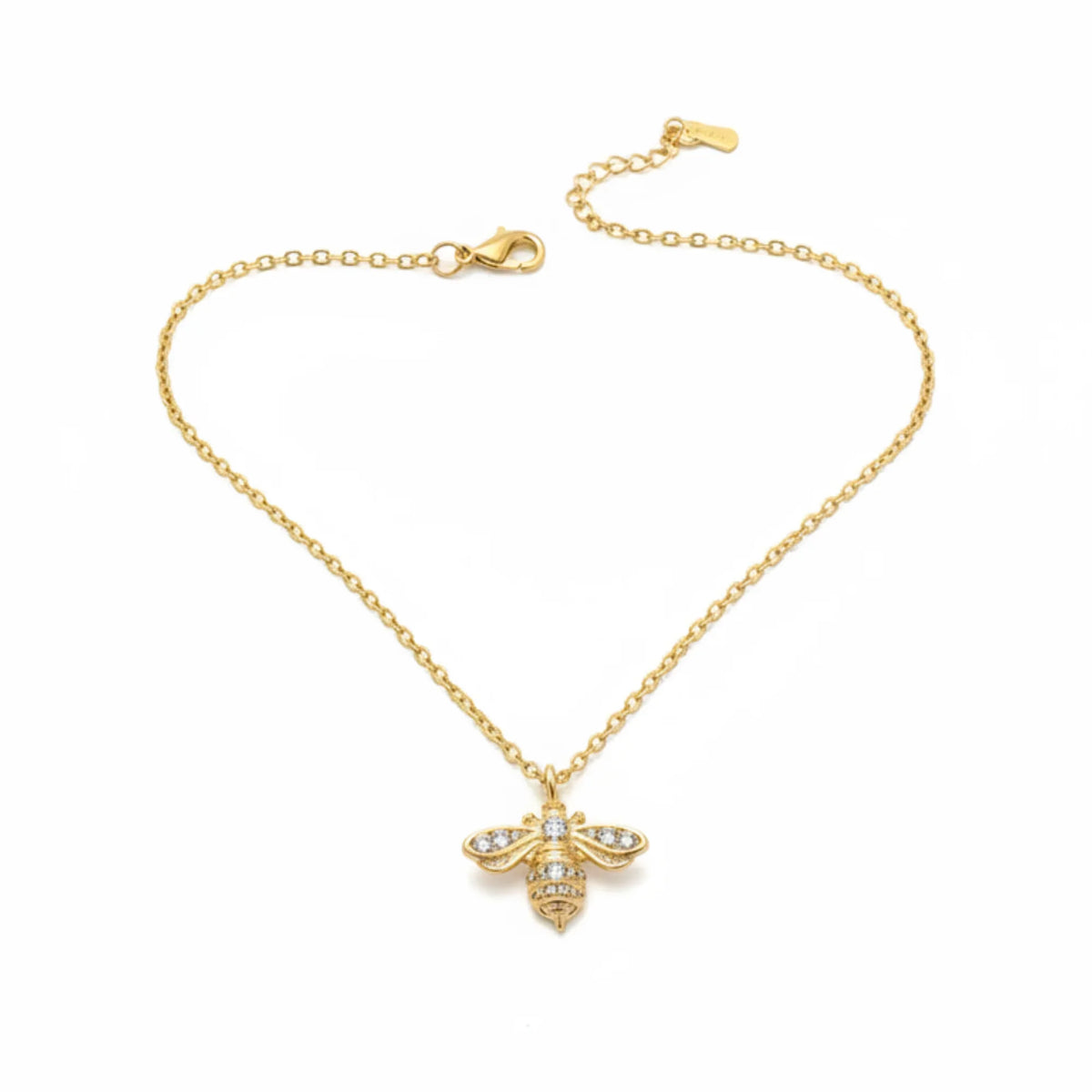 18K GOLD BEE ZIRCONIA NECKLACE