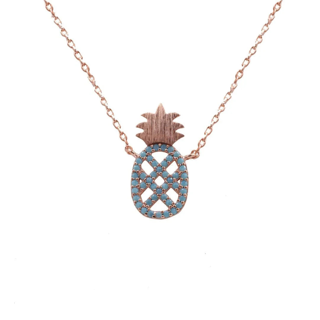 DAINTY TURQUOISE PINEAPPLE NECKLACE