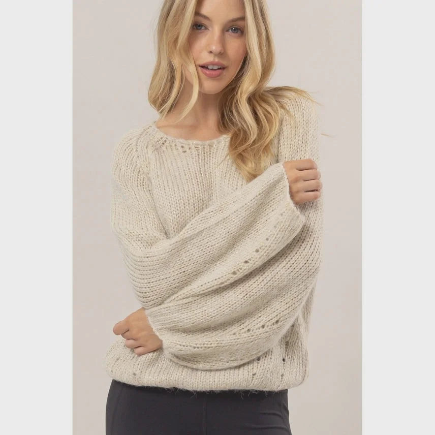 MELANGE KNIT SWEATER PULLOVER