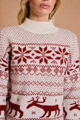 MOCK NECK LONG SLEEVE CHRISTMAS SWEATER